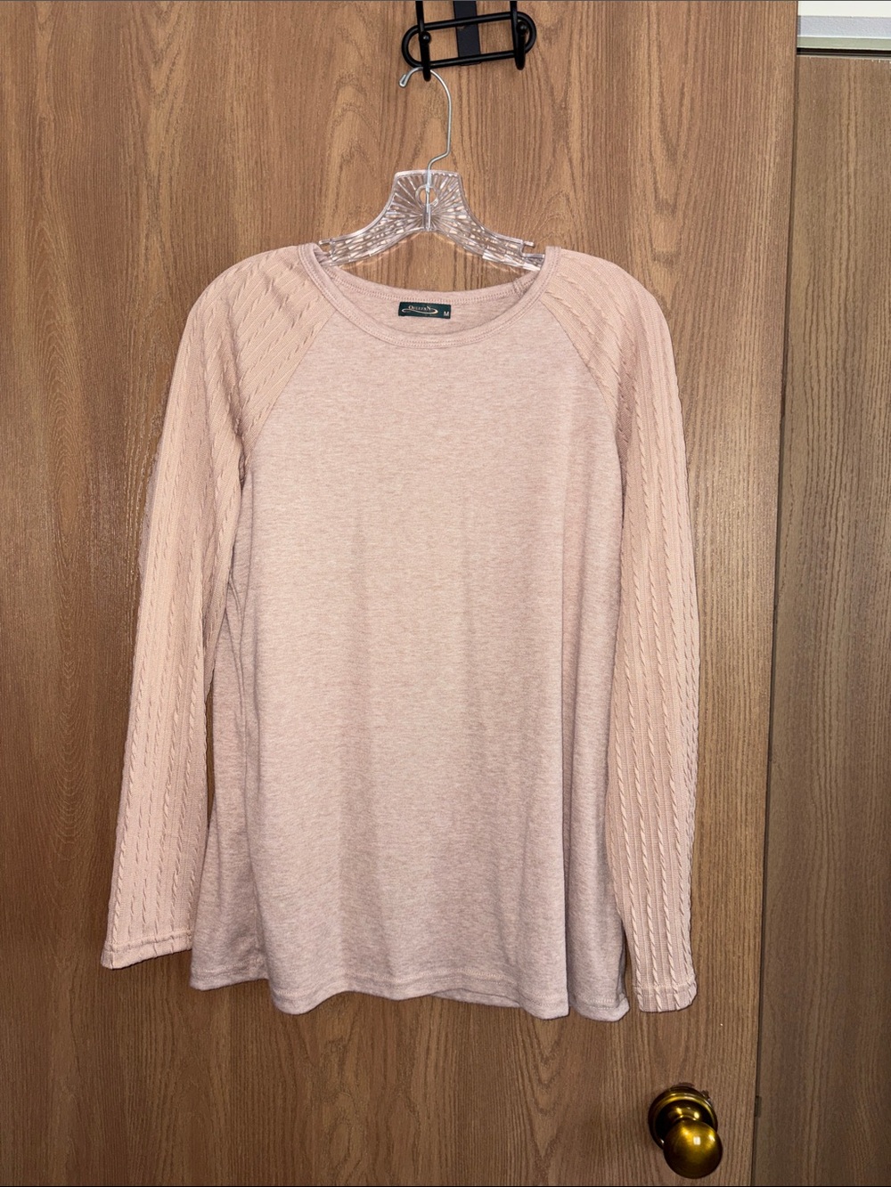 Cozy Long-Sleeve Knit Top - Blush Pink